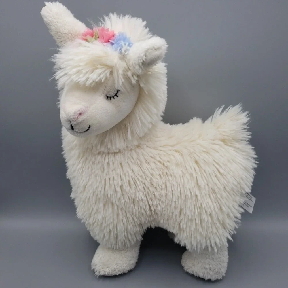 Llama Stuffed Animal Toy Anthropologie Plush Off White 14" Super Soft & Cozy - Picture 2 of 12